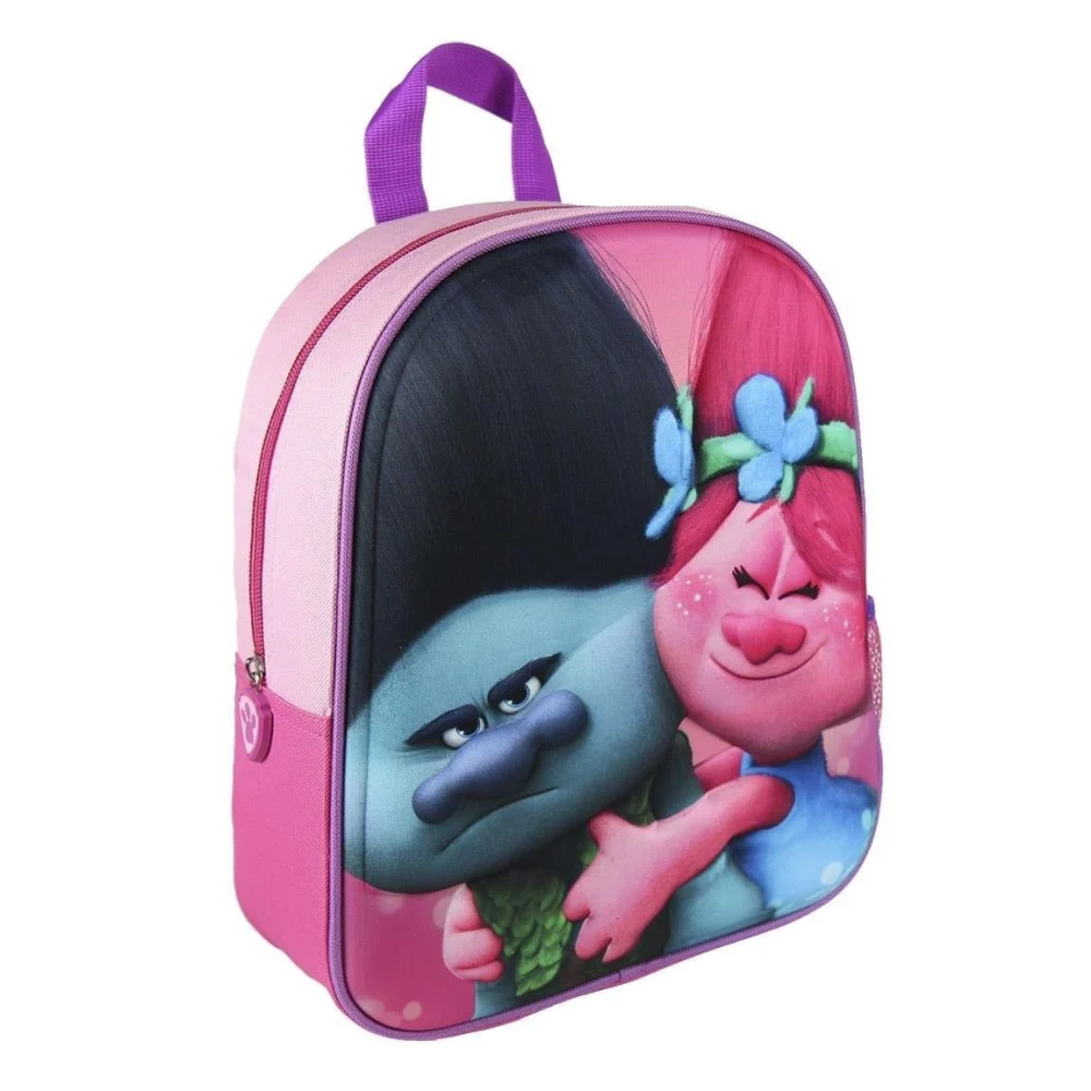 ZAINETTO TROLLS STAMPA RILIEVO 3D BAMBINE SCUOLA ASILO MATERNA TEMPO LIBERO - TrAdE Shop Traesio