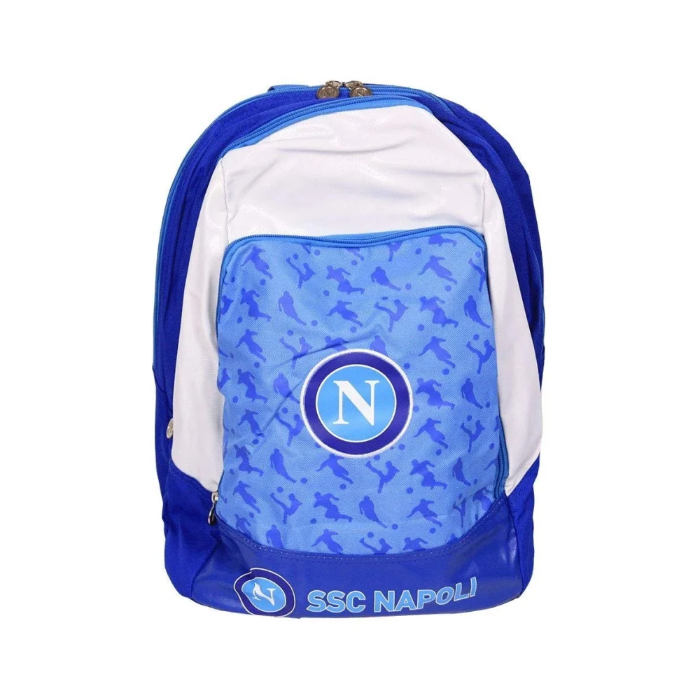 ZAINO AMERICANO SSC NAPOLI IN TESSUTO PER SCUOLA TEMPO LIBERO BIANCO E AZZURRO - TrAdE Shop Traesio