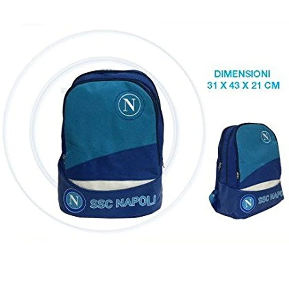 ZAINO AMERICANO SSC NAPOLI IN TESSUTO PER SCUOLA TEMPO LIBERO VIAGGIO AZZURRO - TrAdE Shop Traesio