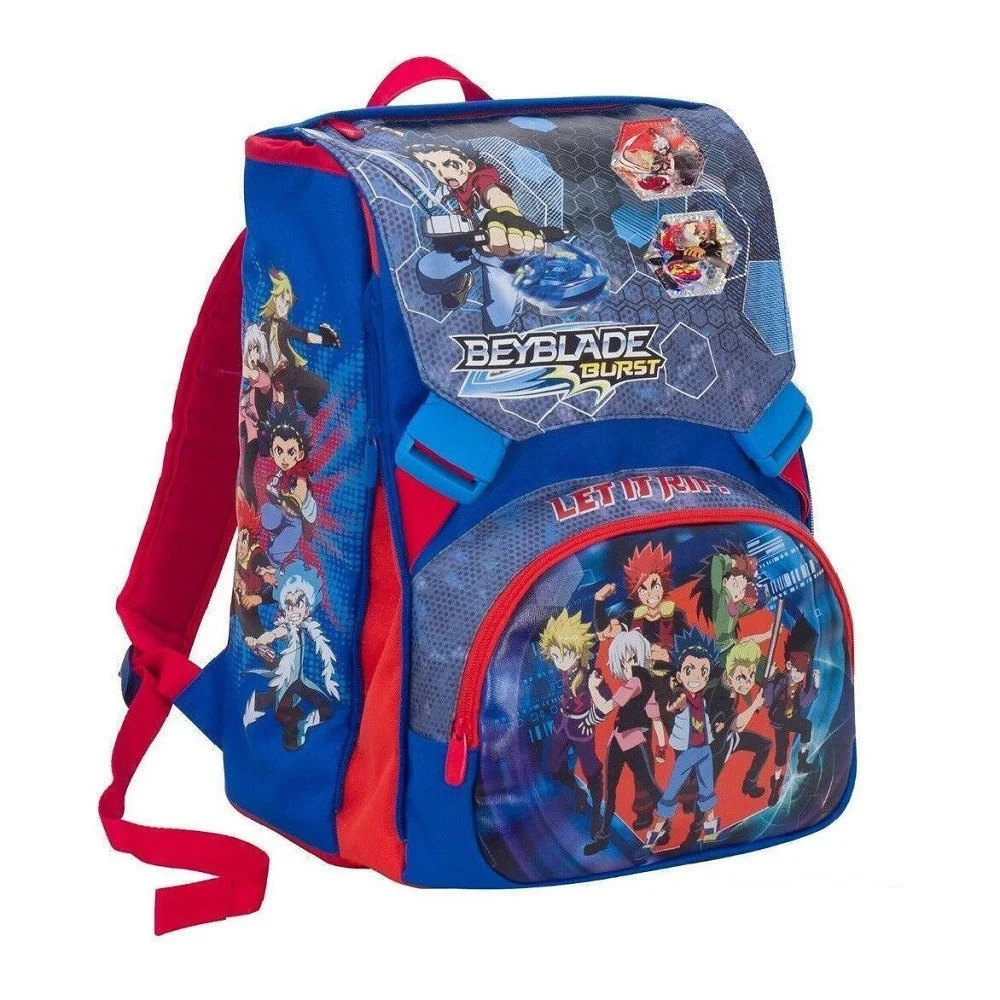 ZAINO ESTENSIBILE SCUOLA BEYBLADE BURST SEVEN ESTENSIBILE COLORE ROSSO BLU - TrAdE Shop Traesio