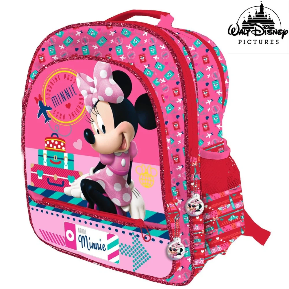 ZAINO MINNIE 4 CERNIERE STAMPA PLASTIFICATA SCUOLA BAMBINE ELEMENTARI 41 CM - TrAdE Shop Traesio