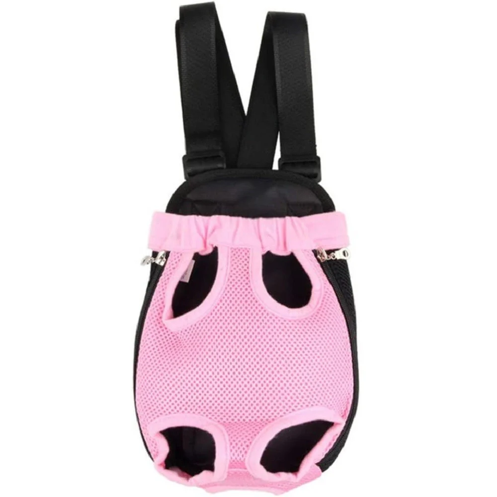 ZAINO PER ANIMALI DOMESTICI TRASPIRANTE CANI REGOLABILE PORTATILE RETE TG.L ROSA - TrAdE Shop Traesio