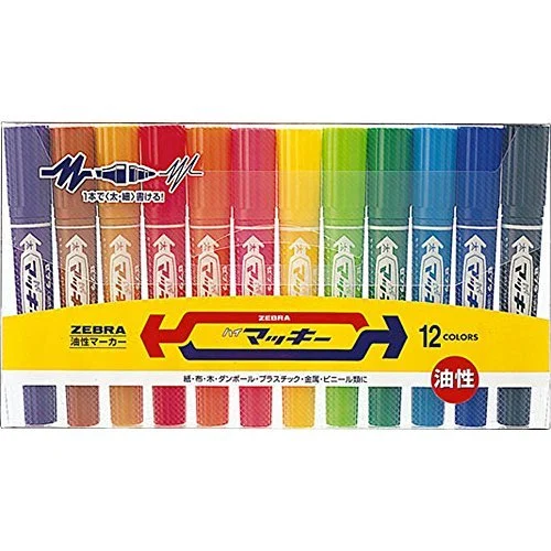 ZEBRA Pen a Inchi Oil-based 12 Colori MC12C
