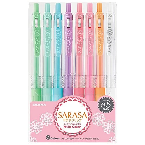 Zebra Sarasa Clip Ballpoint Pen Set 8 Colors JJ15-8C-MK 0.5mm