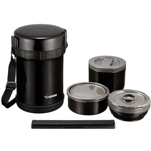 Zojirushi Lunch Jar Bento Stainless Steel Insulated 3 Cups SL-GH18-BA Black