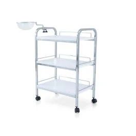 Carrello per trattamenti di bellezza e SPA con 3 ripiani e secchio - Quirumed