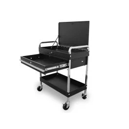 Carrello barbiere e tatuaggi con cassetto e vassoio superiore con coperchio - Quirumed