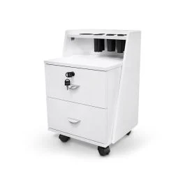 Carrello ausiliario per parrucchieri con porta accessori bianco - Quirumed