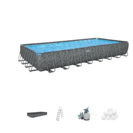 Bestway Piscina Fuori Terra Bestway Power Steel™ APX 365 – 9,56 x 4,88 x 1,32 m con Pompa a Sabbia e Accessori - Giardino e terrazzo