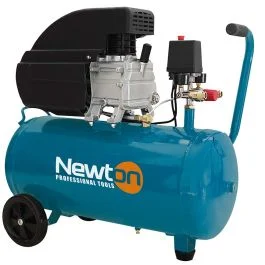 Newton Compressore ad aria lubrificato 50 litri potenza 1,5 kw 2 hp, carrellato - Utensileria e ferramenta