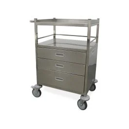 Carrello in acciaio inox con 3 cassetti inferiori - Quirumed