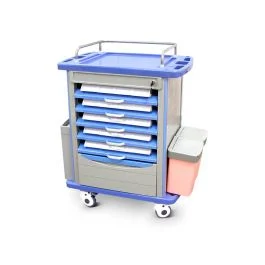 Carrello farmaci con 50 scomparti, spingitoio e accessori - Quirumed