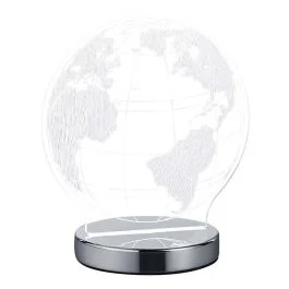 Trio lighting Lampada da tavolo globe led mondo, con variazione luce da cala a fredda , h.20 cm - Illuminazione