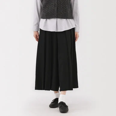 Pantaloni hakama unisex in misto lana spazzolata - Donna