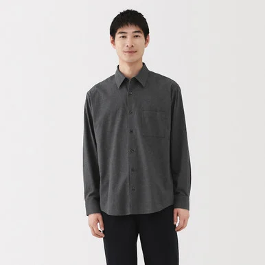 Camicia in misto lana e cotone da uomo