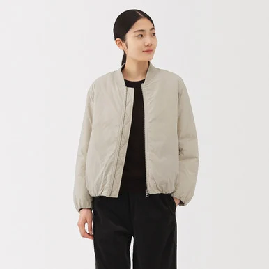 Giacca con zip idrorepellente in nylon riciclato da donna