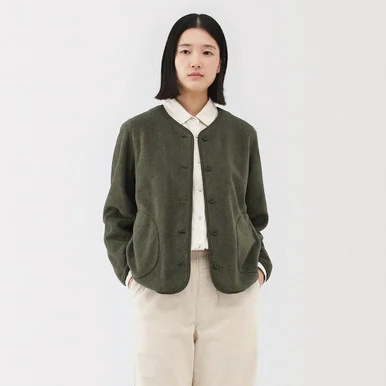 Cardigan in pile di poliestere da donna