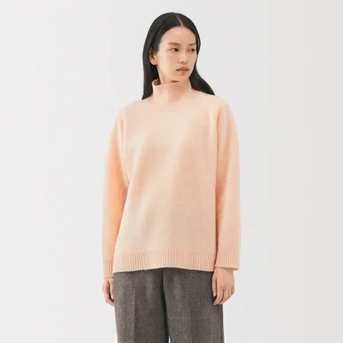 Maglione dolcevita in yak e lana da donna