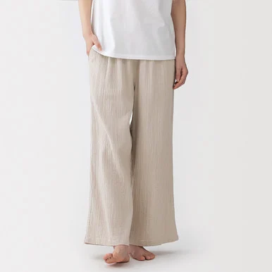 Pantaloni lounge in garza crêpe da donna