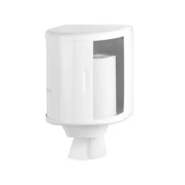 Dispenser bobina carta in acciaio inox verniciato bianco - Mediclinics