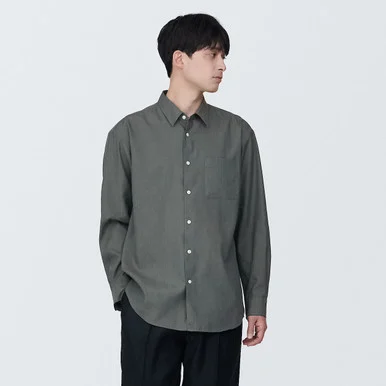 Men's Washed Hemp Blend Long Sleeve Shirt - Uomo
