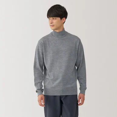 Maglione ad Alto Collo a Maglia Fine e Senza Prurito 19776 - Uomo