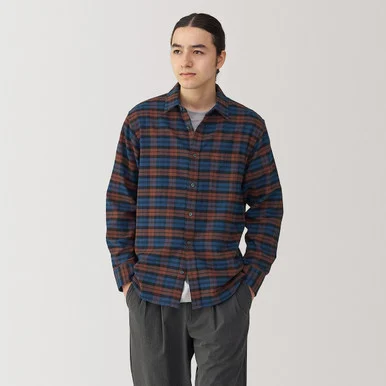 Camicia a quadri in flanella da uomo