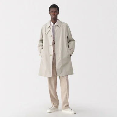 Cappotto monopetto in cotone idrorepellente da uomo