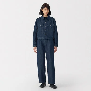 Giacca da donna in washi e denim ‐ Blu scuro