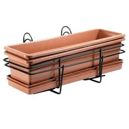 Buzzi Set 2 fioriere 50 cm con cassetta e sottocassetta - Giardino e terrazzo