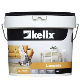 Kelix Idropittura lavabile bianca kelix, aspetto opaco, resa 9/12 mq/lt, conf. 14 lt - Vernici