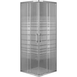 Box doccia 4 mm, cristallo satinato, 69/79x69/79xh.185 cm, profilo cromo - Bagno, idraulica e termoidraulica