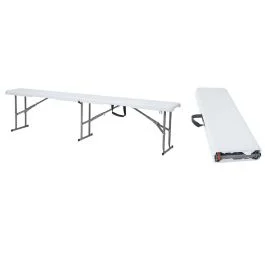 Gardenia Panca set birreria, 183x28xh.43 cm, bianco - Giardino e terrazzo