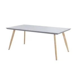 Gardenia Gardenia tavolo da giardino paros in acciaio effetto legno con piano in ceramica grigio 162x82h.74 cm - Giardino e terrazzo