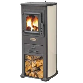 Bion Stufa a legna thor, potenza nominale 5,3 kw, 40x46xh.90 cm, crema - Bagno, idraulica e termoidraulica