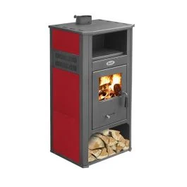 Bion Stufa a legna vidar 9,4 kw, volume riscaldabile 150 m³, colore rosso - Bagno, idraulica e termoidraulica