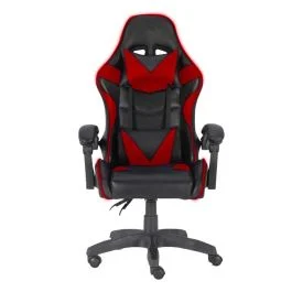 Gloxy Sedia gaming girevole, ergonomica, altezza regolabile, con poggiatesta e supporto lombare, colore nera e rossa - Utensileria e ferramenta