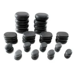 Pietre in basalto per hot stones therapy, in scatola di cartone, 36 unità - Quirumed