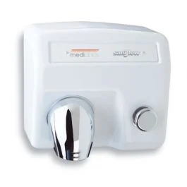 Asciuga Mani ad Azionamento Manuale, Saniflow Ferro fuso con Porcellana, Bianco - Mediclinics