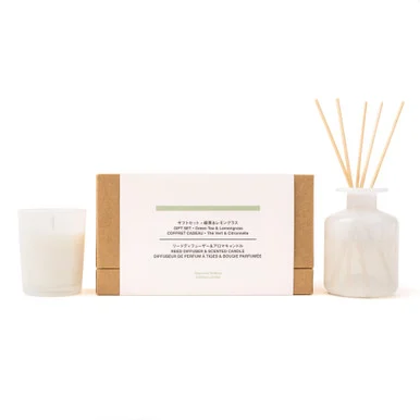 Set regalo fragranza per la casa al tè verde e alla citronella