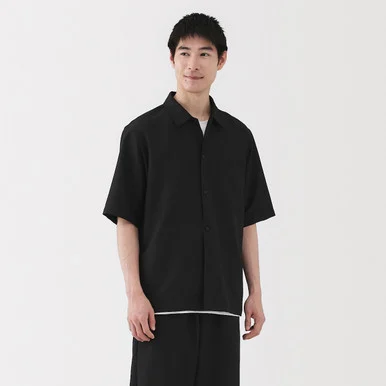 Camicia a mezza manica stretch traspirante da uomo