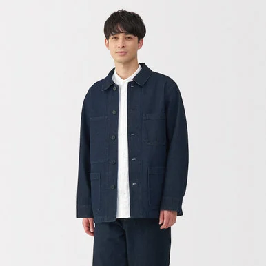 Giacca da lavoro in denim misto kapok da uomo