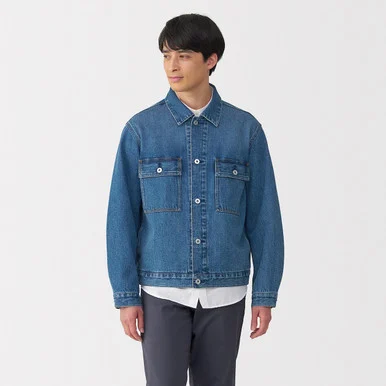 Giacca in denim misto kapok da uomo