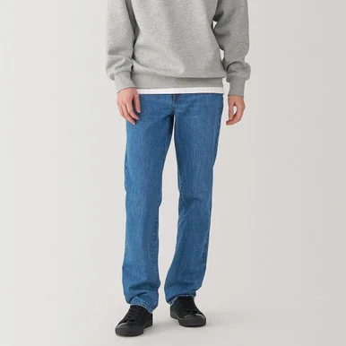 Jeans a Gamba Dritta in Misto Kapok per uomo