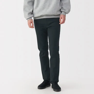 Jeans slim in denim elasticizzato da uomo ‐ Nero
