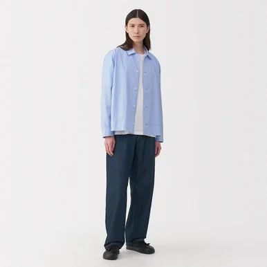 Jeans da uomo a gamba larga in washi e denim