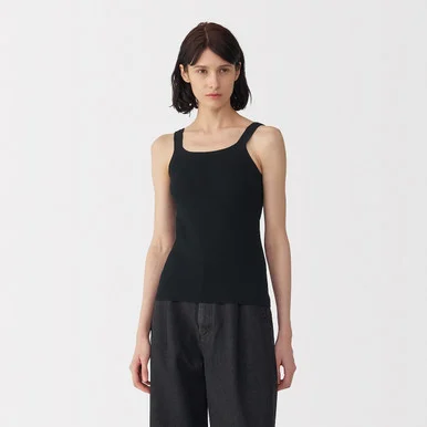 Canotta in maglia a coste di cotone twist da donna