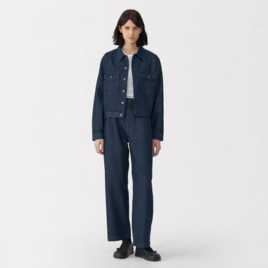 Jeans da donna in washi e denim ‐ Blu scuro