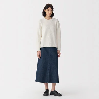 Gonna da donna in washi e denim ‐ Blu scuro