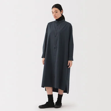 Abito camicia dalla vestibilità rilassata in misto modal da donna ‐ A righe